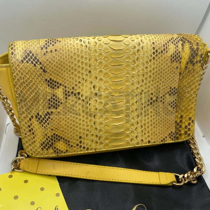 POCHETTE LUIA SPAGNOLI GIALLA PITONE VERA PELLE | Mercatino dell'Usato Colleferro 2