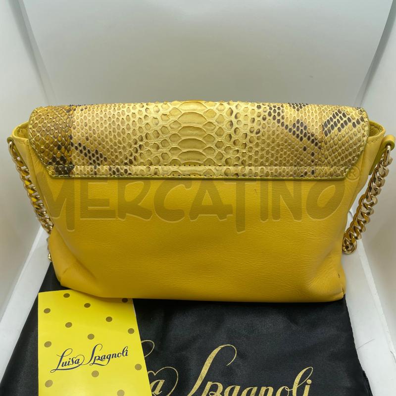 POCHETTE LUIA SPAGNOLI GIALLA PITONE VERA PELLE | Mercatino dell'Usato Colleferro 3