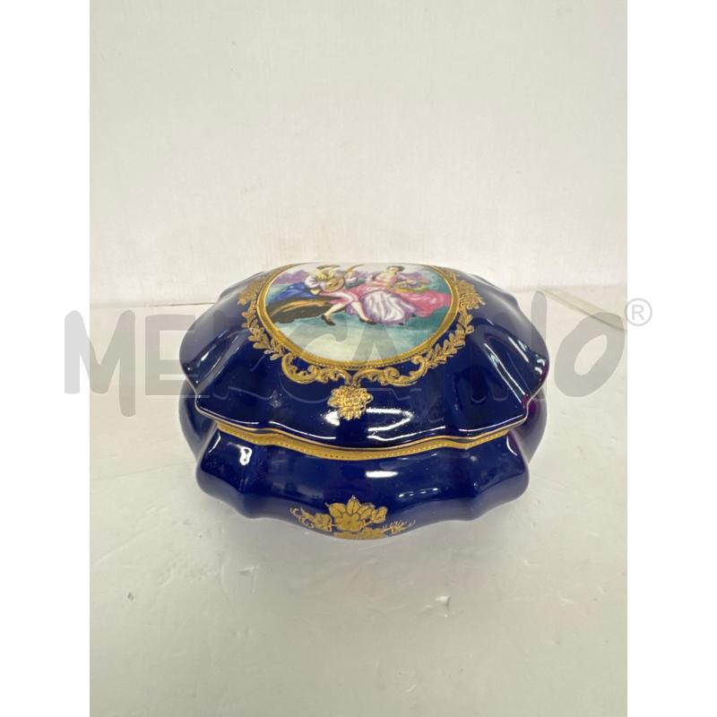 PORTA BON BON CERAMICA BLU TIPO LIMONGES  | Mercatino dell'Usato Colleferro 1