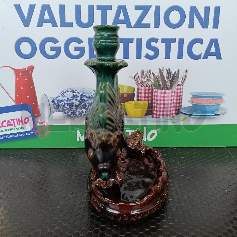 PORTA CANDELA IN TERRACOTTA SMALTATA UCRAINA PESCE | Mercatino dell'Usato Colleferro 2