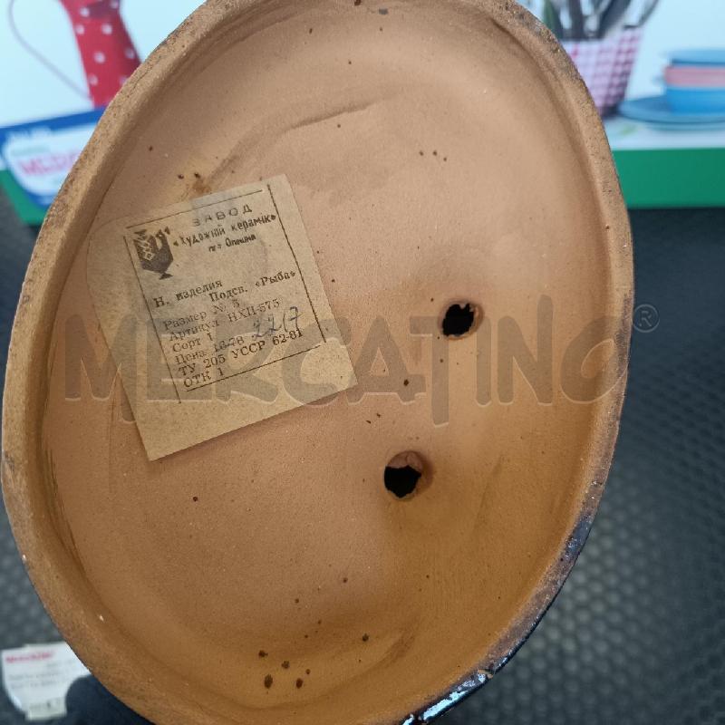 PORTA CANDELA IN TERRACOTTA SMALTATA UCRAINA PESCE | Mercatino dell'Usato Colleferro 5