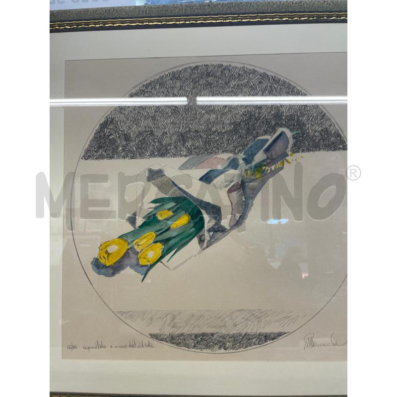 QUADRO ACQUARELLATO A MANO SISEGNO MAZZO FIORI | Mercatino dell'Usato Colleferro 2
