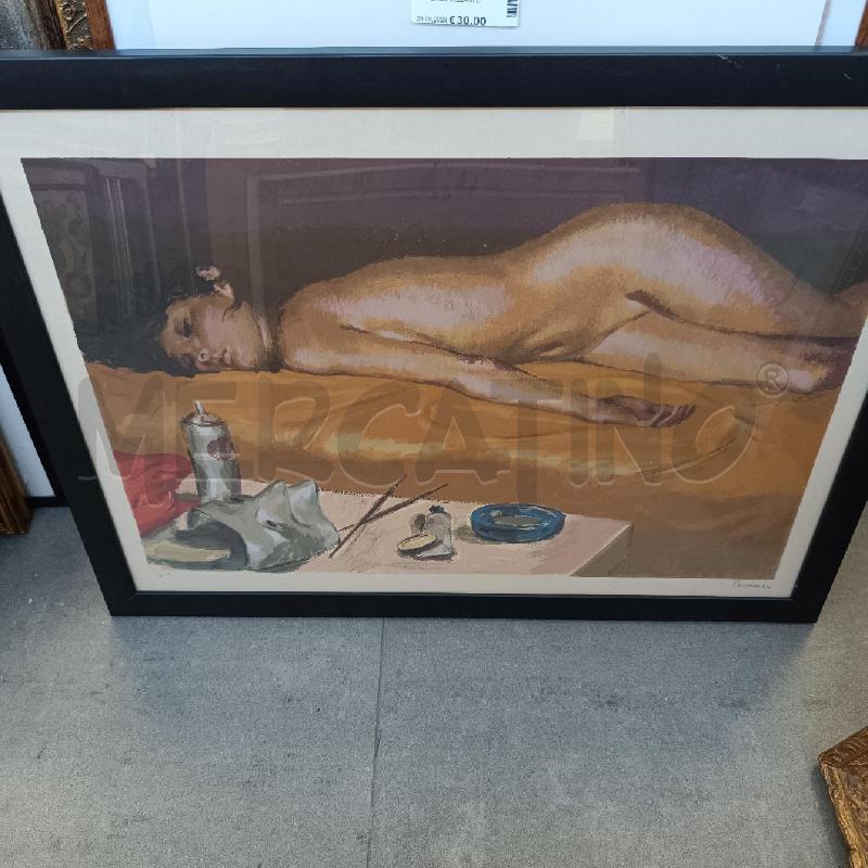 QUADRO DIPINTO DONNA SDRAIATA CORNICE DORATA  | Mercatino dell'Usato Colleferro 1