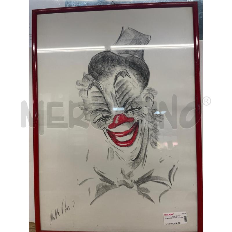 QUADRO DISEGNO CLOWN | Mercatino dell'Usato Colleferro 1