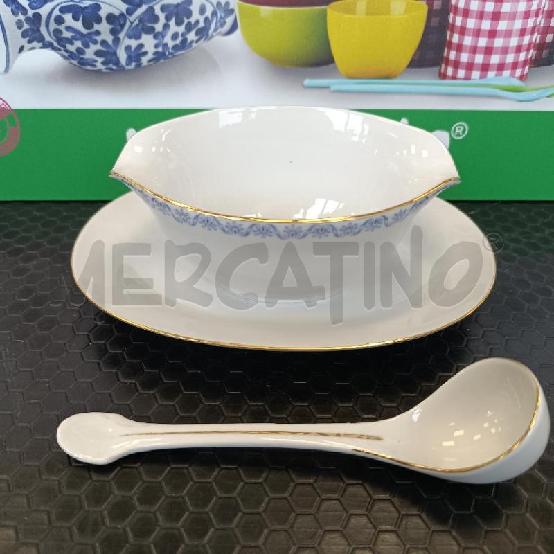 SALSIERA RICHARD GINORI BORDINO DORATO FIORELLINI AZZURRI | Mercatino dell'Usato Colleferro 3
