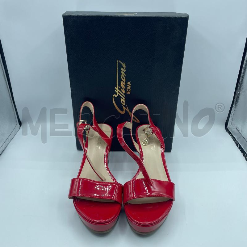SANDALI DONNA GATTINONI ROSSE LUCIDE 1FASCIA  | Mercatino dell'Usato Colleferro 1