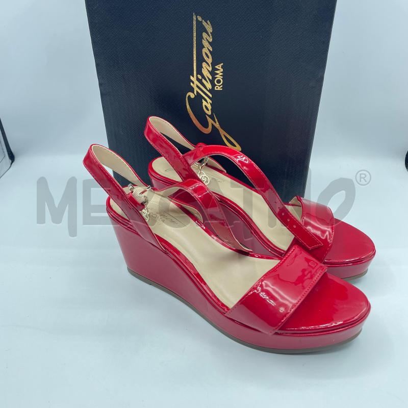 SANDALI DONNA GATTINONI ROSSE LUCIDE 1FASCIA  | Mercatino dell'Usato Colleferro 2