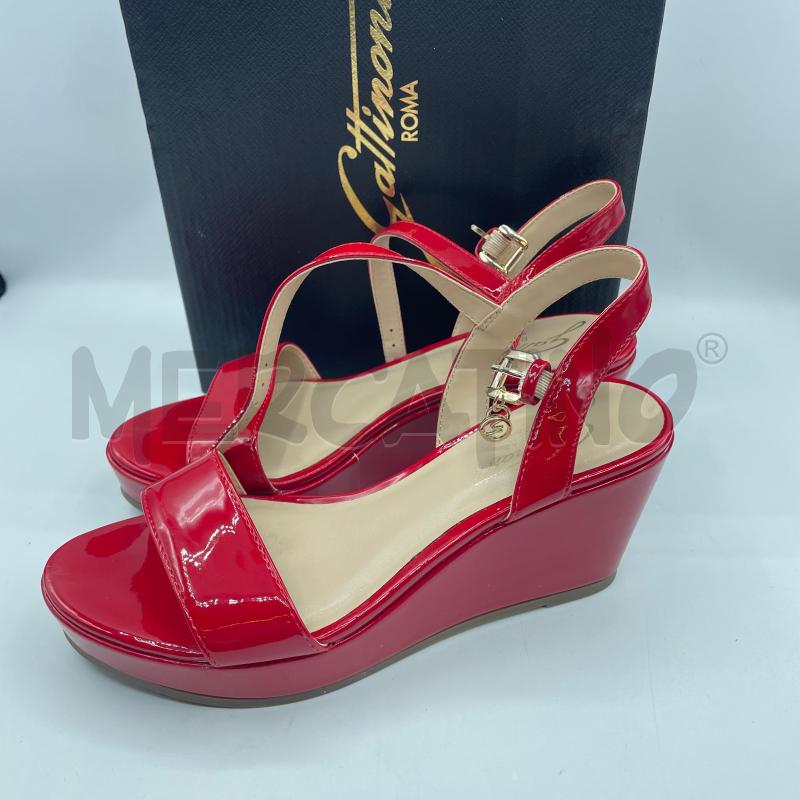 SANDALI DONNA GATTINONI ROSSE LUCIDE 1FASCIA  | Mercatino dell'Usato Colleferro 3