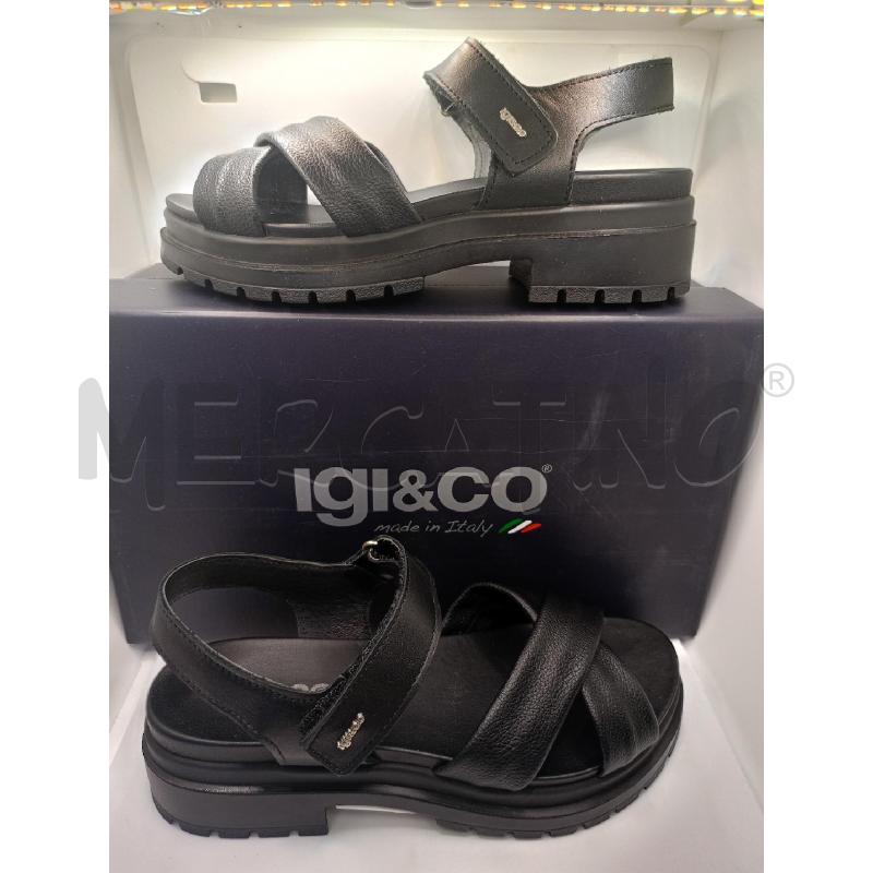 SANDALI DONNA IGI&CO NERO CUOIO | Mercatino dell'Usato Colleferro 4