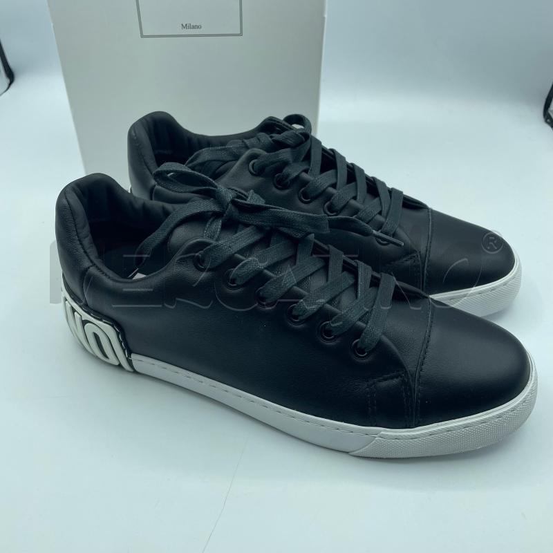 SCARPE DONNA MOSCHINO NERE PELLE SCRITTA BIANCA TALLONE NUOVE | Mercatino dell'Usato Colleferro 2