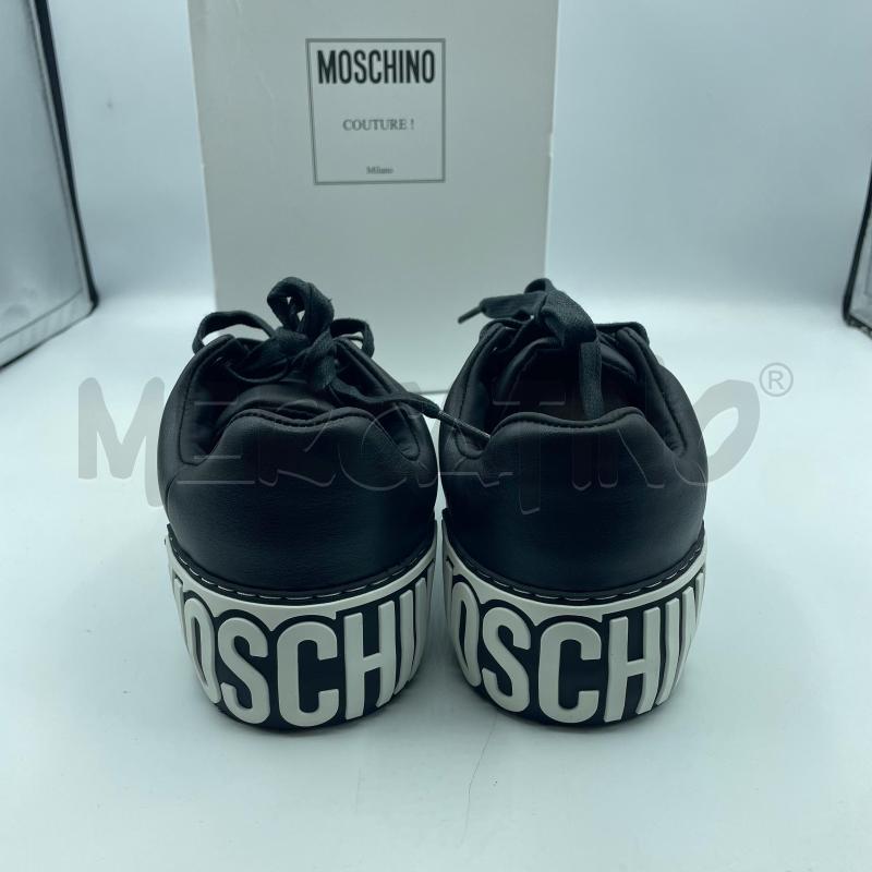 SCARPE DONNA MOSCHINO NERE PELLE SCRITTA BIANCA TALLONE NUOVE | Mercatino dell'Usato Colleferro 4