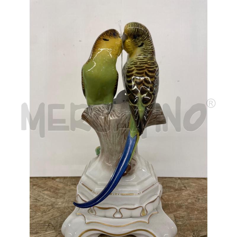 SCULTURA IN PORCELLANA ROSENTHAL (1CODA SBECCATA) COPPIA PAPPAGALLI | Mercatino dell'Usato Colleferro 1