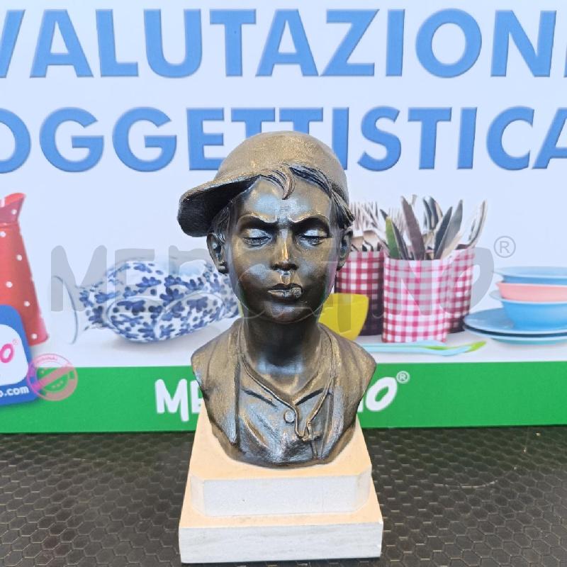 SCULTURA PICCOLA VOLTO BAMBINO P. UCCELLO NAPOLI BASE PIETRA  | Mercatino dell'Usato Colleferro 1