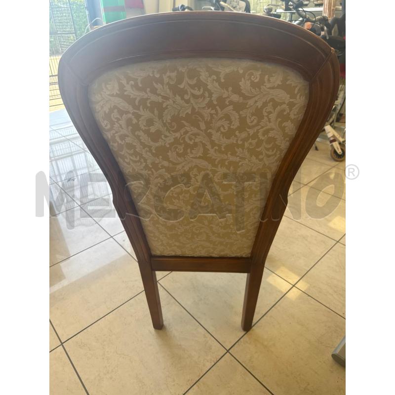 SEDIA DA CAMERA IN LEGNO E TESSUTO DAMASCATO BEIGE | Mercatino dell'Usato Colleferro 2