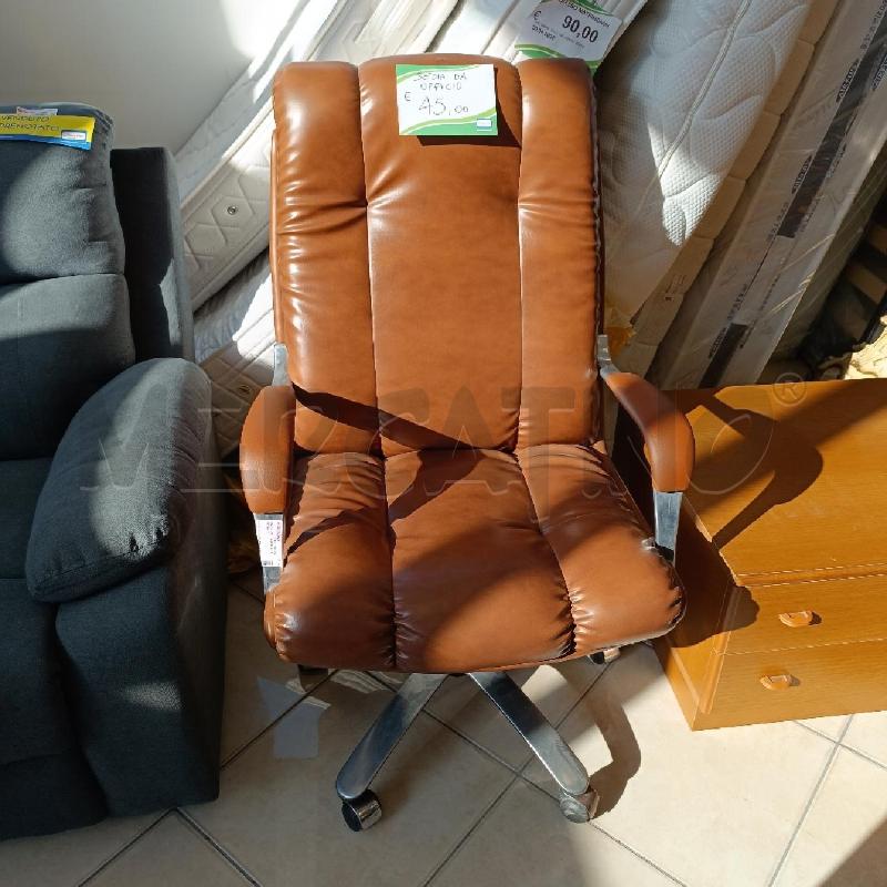 SEDIA UFFICIO PELLE MARRONE | Mercatino dell'Usato Colleferro 1