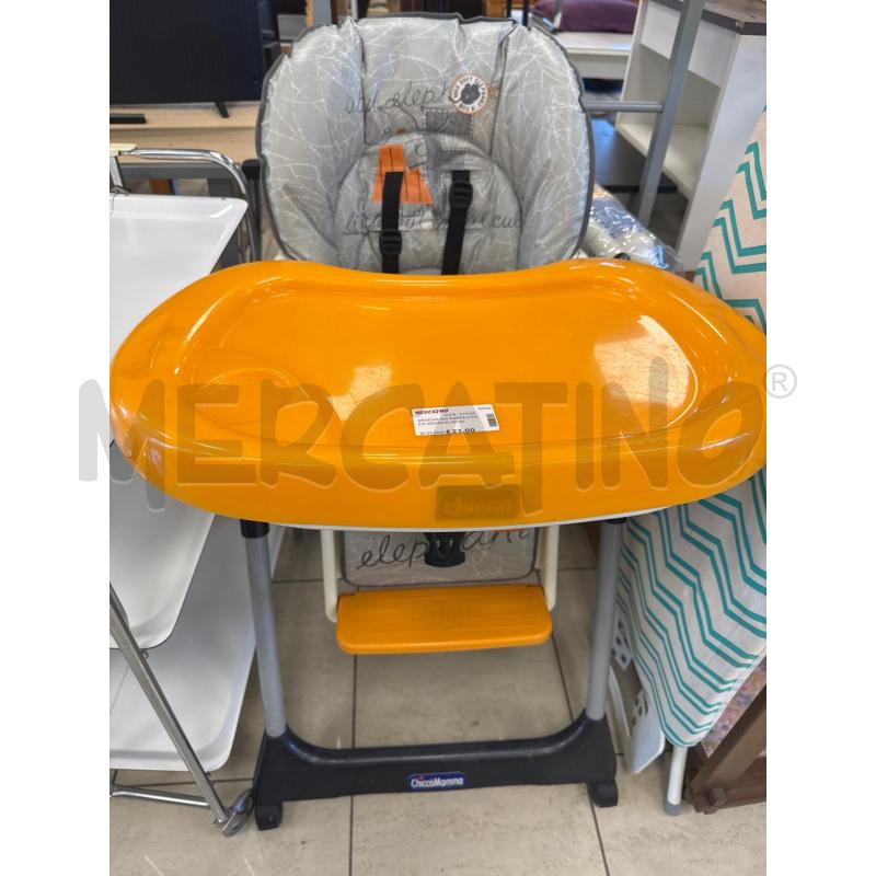 SEGGIOLINO PAPPA CHICCO ARANCIO GRIGIO | Mercatino dell'Usato Colleferro 1