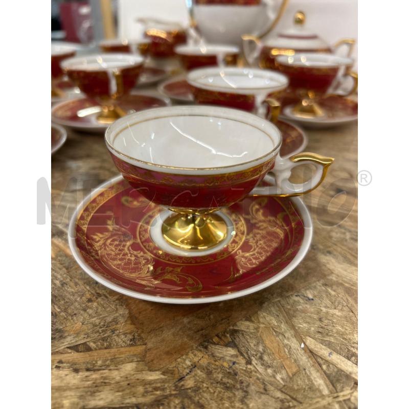 SERVIZIO DA 12 DA CAFFE' BAVARIA PORCELLANA BIANCO ROSSO STILE VINTAGE  | Mercatino dell'Usato Colleferro 3