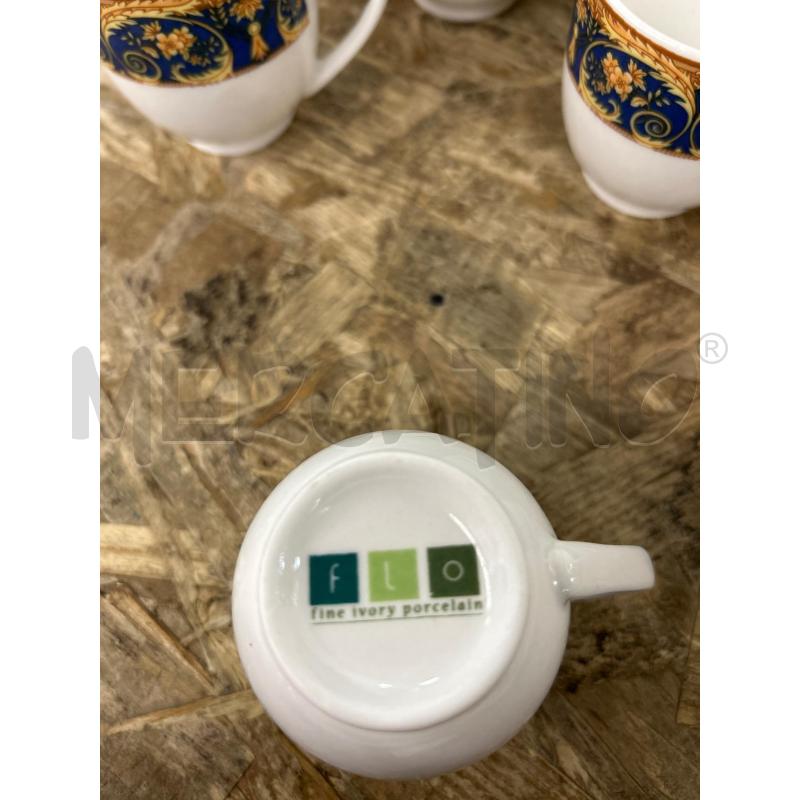 SERVIZIO DA CAFFE' IN PORCELLANA BIANCO GRCA DISEGNATA PZ.12 | Mercatino dell'Usato Colleferro 3