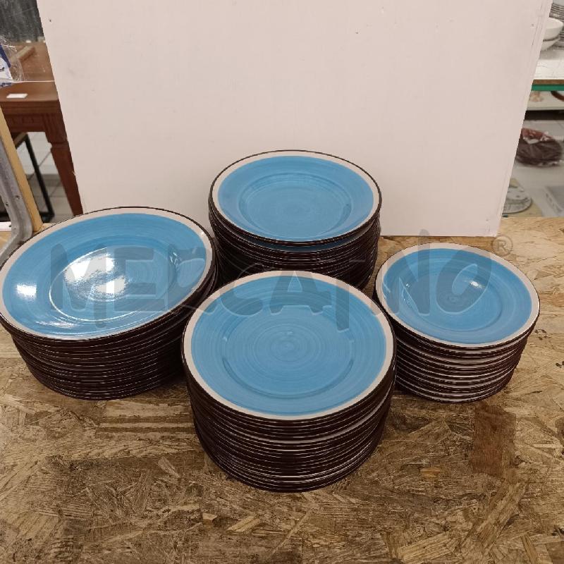 SERVIZIO PIATTI PZ.47 MUSA ROMA AZZURRI BORDO BIANCO MARR | Mercatino dell'Usato Colleferro 1