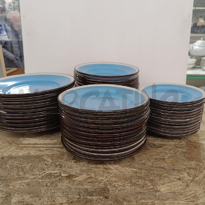 SERVIZIO PIATTI PZ.47 MUSA ROMA AZZURRI BORDO BIANCO MARR | Mercatino dell'Usato Colleferro 2