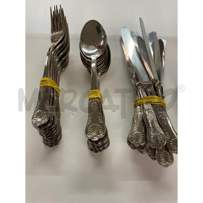 Servizio posate da 12 inox 18/10 manico laminato argento pz.50