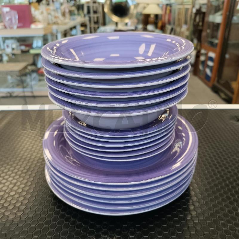 SERVIZIO PZ.18 CERAMICA VIOLA SPIRALE | Mercatino dell'Usato Colleferro 1