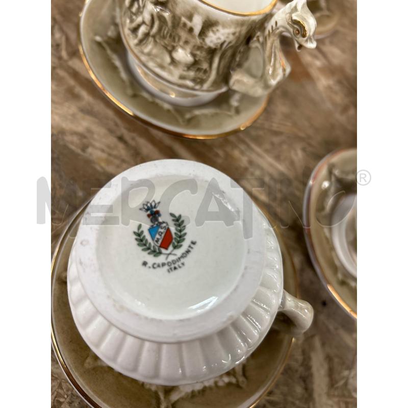 SERVIZIO TAZZINE CAPODIMONTE PZ.7 + TEIERA+ZUCCH.+LATTIERA | Mercatino dell'Usato Colleferro 4