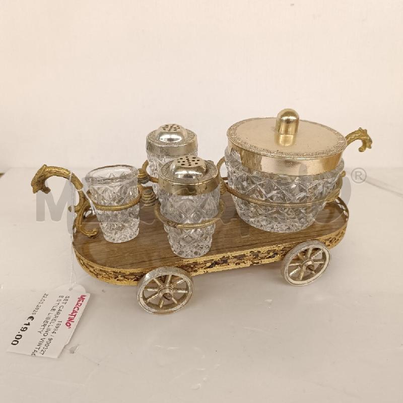 SET CARRELLINO VINTAGE STILE LIBERTY IN CRISTALLO | Mercatino dell'Usato Colleferro 4