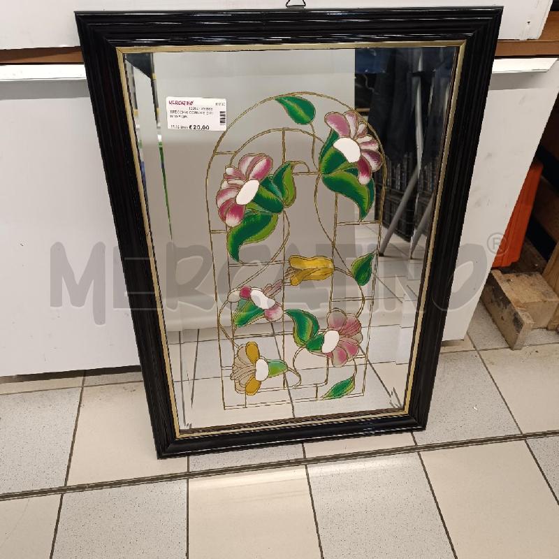 SPECCHIO CORNICE DIPINTO FIORI | Mercatino dell'Usato Colleferro 1