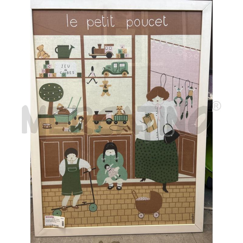 STAMPA DECORATIVA IN STILE NAIF/RETRO' SU TESSUTO PETIT | Mercatino dell'Usato Colleferro 1