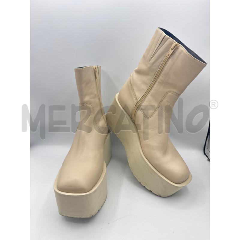 STIVALI DONNA PALOMA BARCELO BEIGE PELLE PLAT  | Mercatino dell'Usato Colleferro 4