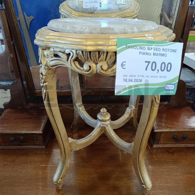 TAVOLINO BASSO ROTONDO PIANO MARMO | Mercatino dell'Usato Colleferro 1