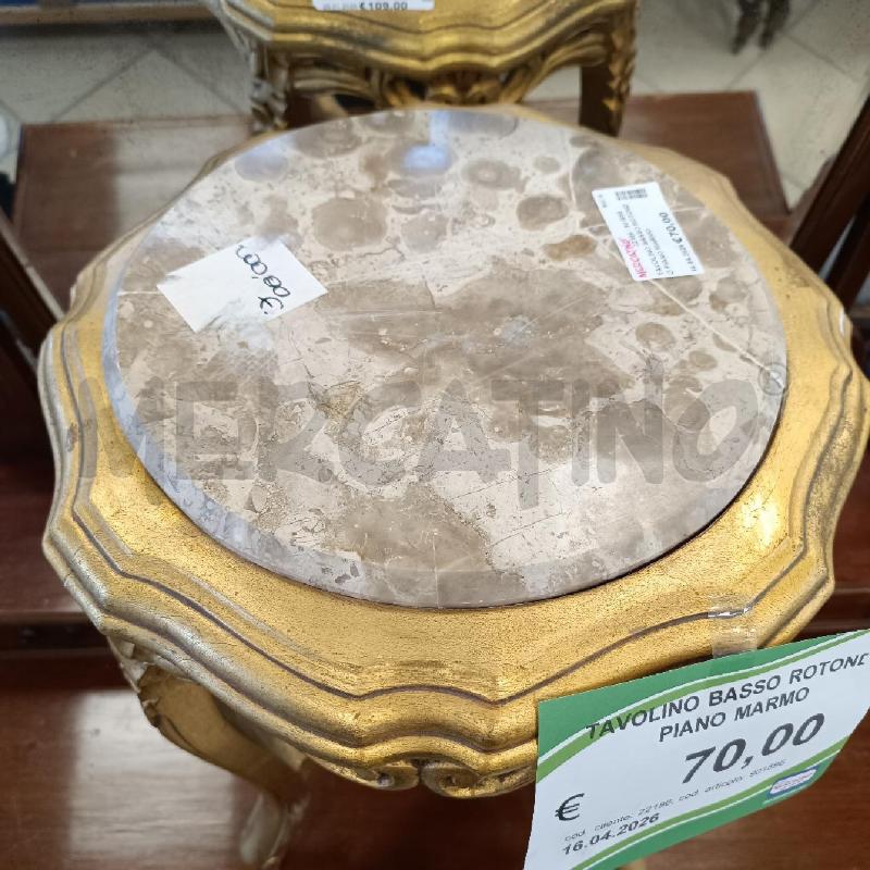 TAVOLINO BASSO ROTONDO PIANO MARMO | Mercatino dell'Usato Colleferro 2