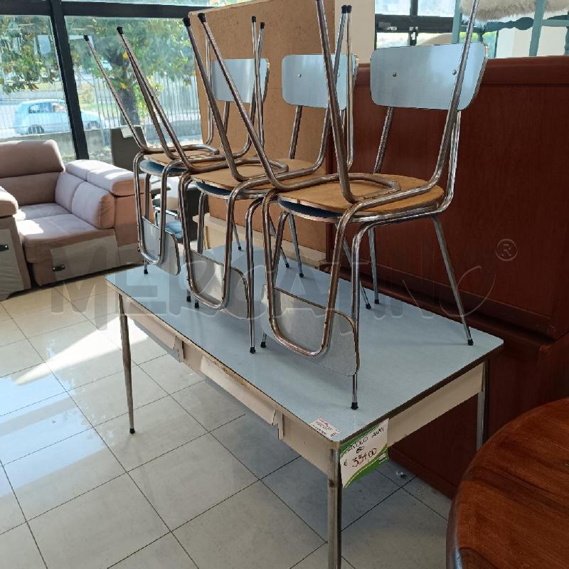 TAVOLO ANNI 60  RETT. FORMICA 2 CASSETTI + 6 SEDIE  | Mercatino dell'Usato Colleferro 1
