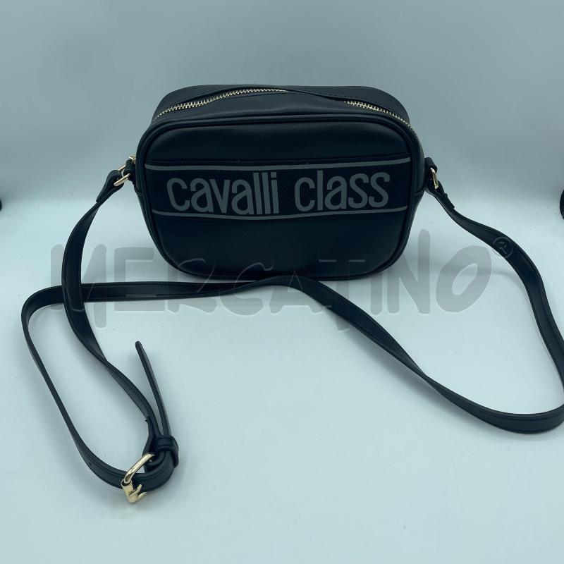 TRACOLLA DONNA CAVALLI CLASS NERA SCRITTA GRI | Mercatino dell'Usato Colleferro 1