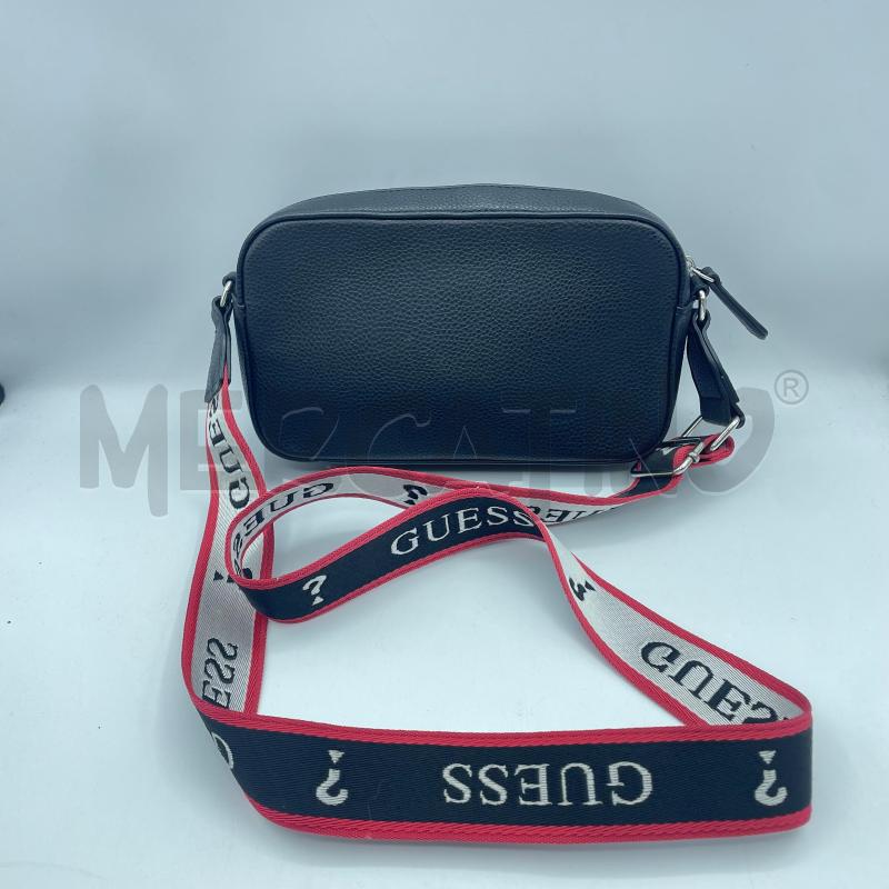 TRACOLLA DONNA GUESS NERA SCRITTA ARGENTATA TRACOLLA ROSSA NERA | Mercatino dell'Usato Colleferro 2