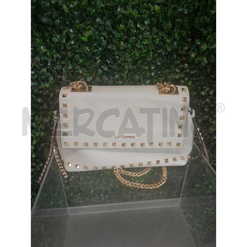 TRACOLLA DONNA LA CARRIE STUDS LUCY SMALL SHOULDER BAG GRI VERA PELLE  | Mercatino dell'Usato Colleferro 1