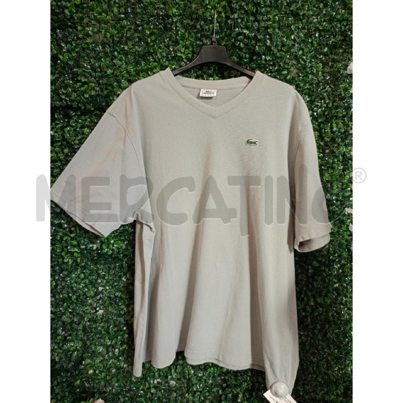 T SHIRT UOMO LACOSTE GRI SCOLLO V | Mercatino dell'Usato Colleferro 1