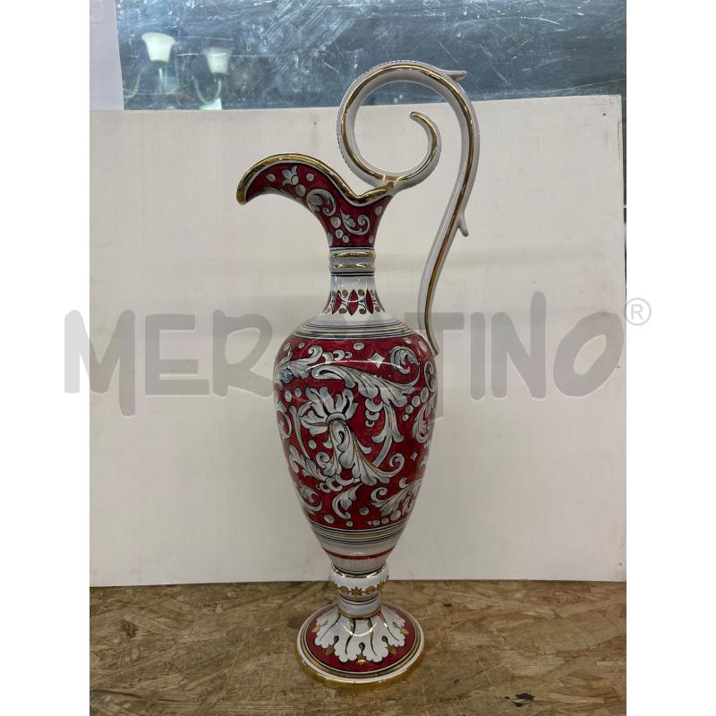 VASO ANFORA GIALLETTI DERUTA ROSSA ORO DISEGNI BIANCHI | Mercatino dell'Usato Colleferro 1