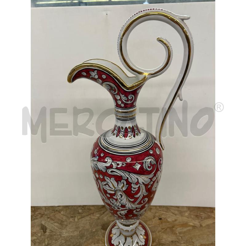 VASO ANFORA GIALLETTI DERUTA ROSSA ORO DISEGNI BIANCHI | Mercatino dell'Usato Colleferro 2