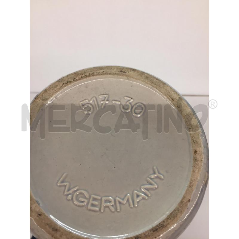 VASO CERAMICA WEST GERMANY MARRONE FIORE BIANCO | Mercatino dell'Usato Colleferro 2