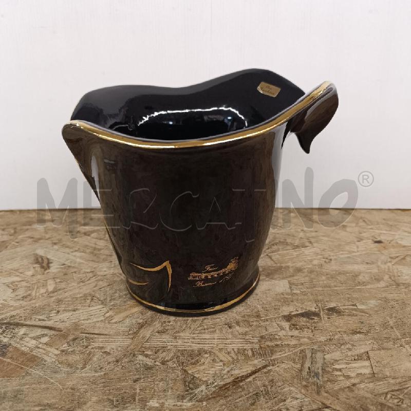 VASO FAINI BASSANO CERAMICA NERA BORDO ORO | Mercatino dell'Usato Colleferro 1