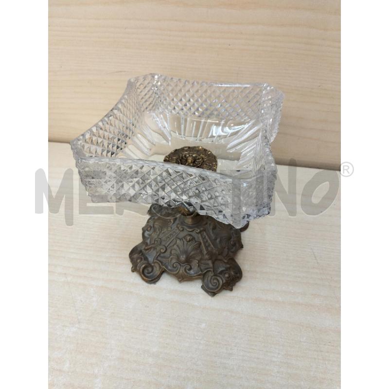 ALZATINA VETRO BASE OTTONE | Mercatino dell'Usato Roma portonaccio 1
