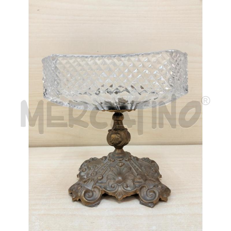 ALZATINA VETRO BASE OTTONE | Mercatino dell'Usato Roma portonaccio 2