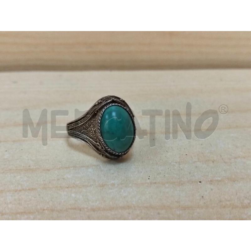 ANELLO DONNA ARG FILIGRANA PIETRA AZZ | Mercatino dell'Usato Roma portonaccio 1