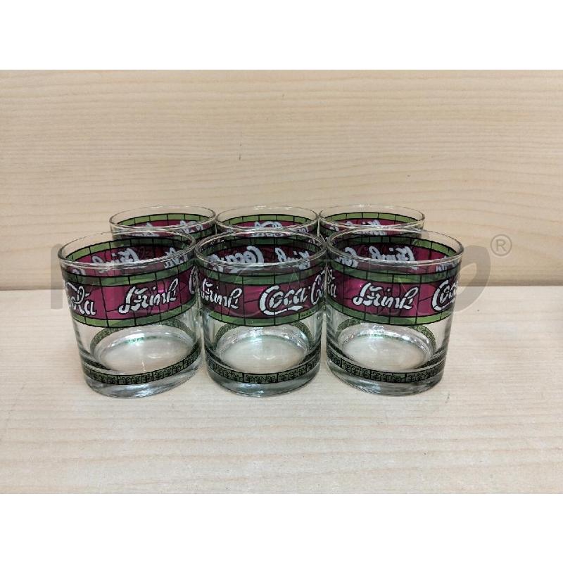 BICCHIERI PZ. 6 COCA COLA STILE TIFFANY | Mercatino dell'Usato Roma portonaccio 1