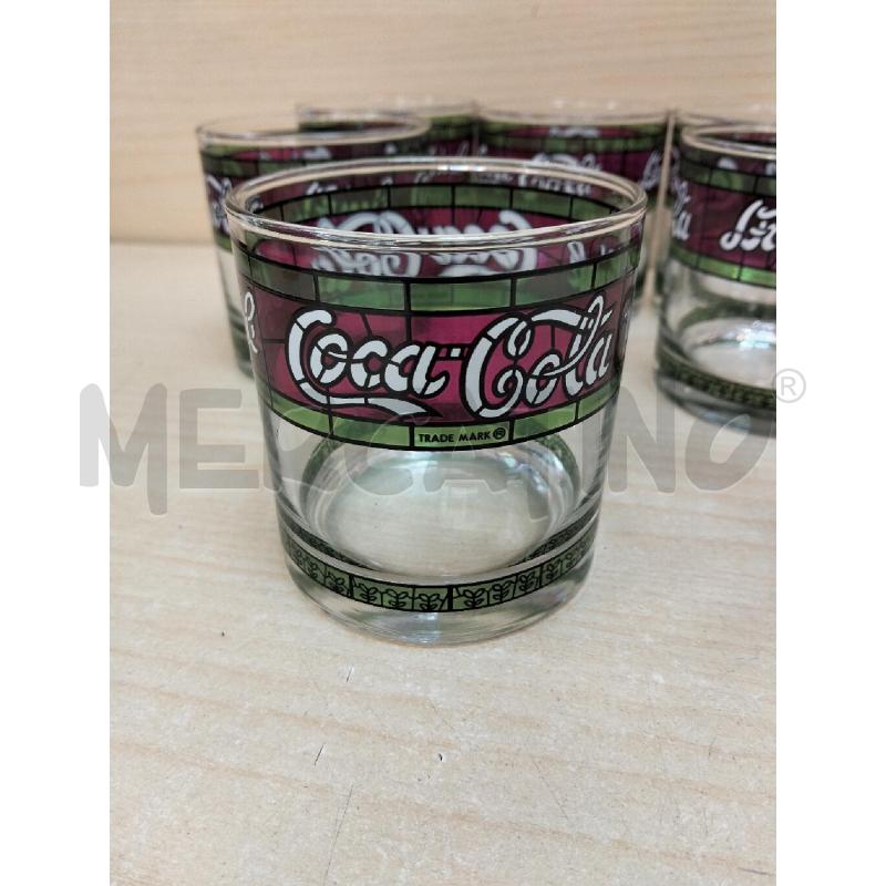 BICCHIERI PZ. 6 COCA COLA STILE TIFFANY | Mercatino dell'Usato Roma portonaccio 2