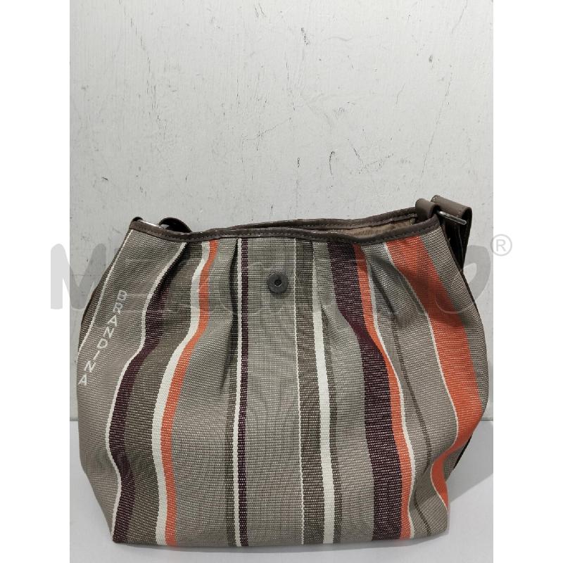 BORSA DONNA BRANDINA GRIGIA CN RIGHE DIFETTO   | Mercatino dell'Usato Roma portonaccio 1