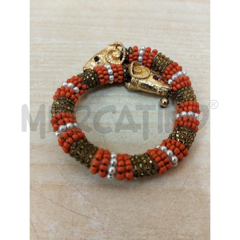BRACCIALE TESTE ARIETE DORATA BRILLANTINO ROSSO 1 MANCA | Mercatino dell'Usato Roma portonaccio 1
