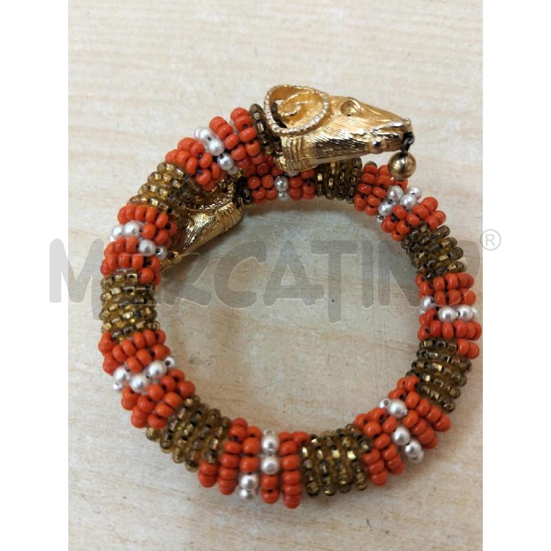 BRACCIALE TESTE ARIETE DORATA BRILLANTINO ROSSO 1 MANCA | Mercatino dell'Usato Roma portonaccio 3